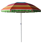 Seasonal Trends JL-004 Beach Umbrella, 82.67 in H, 6.5 ft L Canopy, Round Canopy, Steel Frame, Polyester Fabric